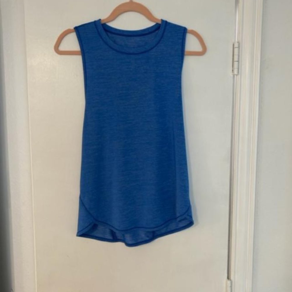 Blue Lululemon Ruffle Back Top - Picture 2 of 3